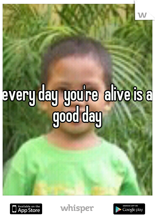 every day  you're  alive is a good day 