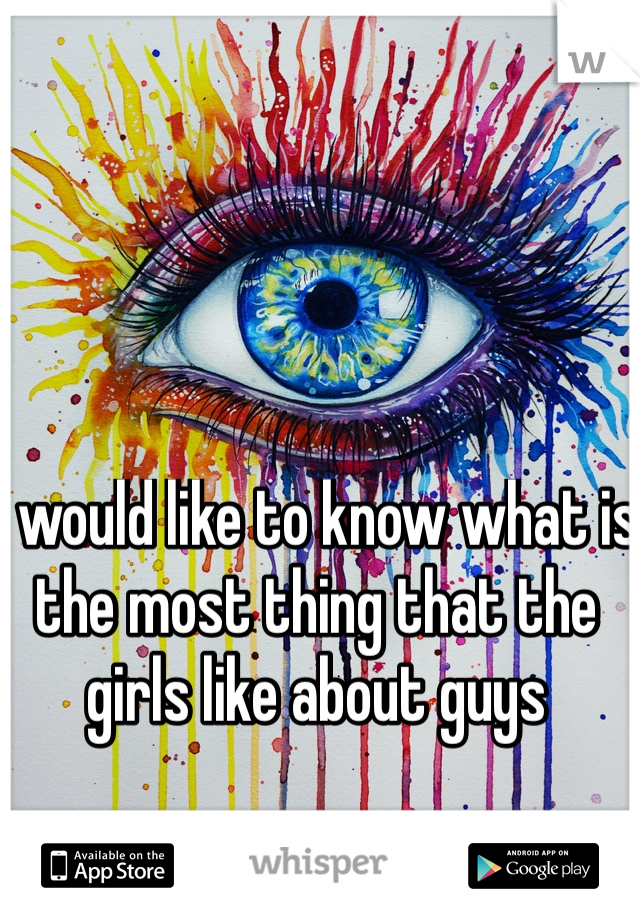 I would like to know what is the most thing that the girls like about guys 
