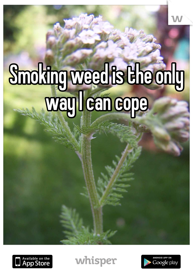 Smoking weed is the only way I can cope