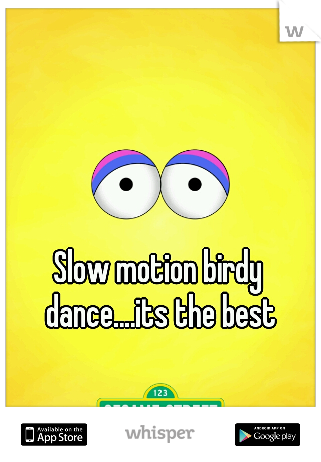 Slow motion birdy dance....its the best
