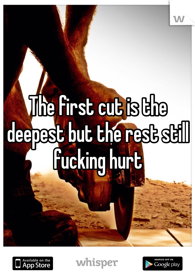The first cut is the deepest but the rest still fucking hurt