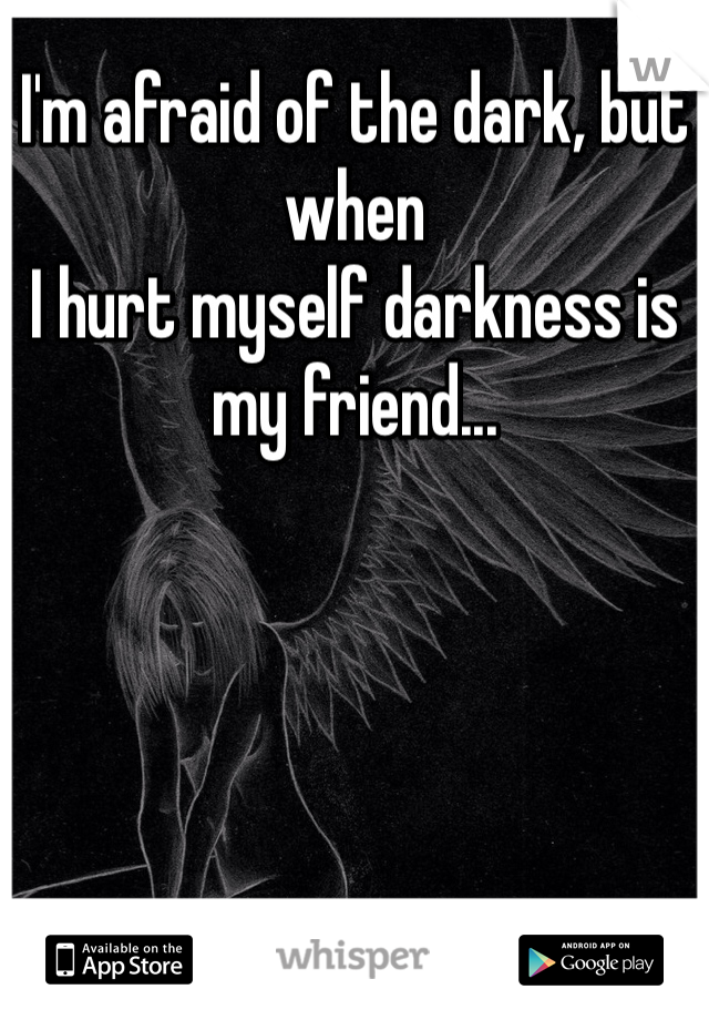 I'm afraid of the dark, but when
I hurt myself darkness is my friend...