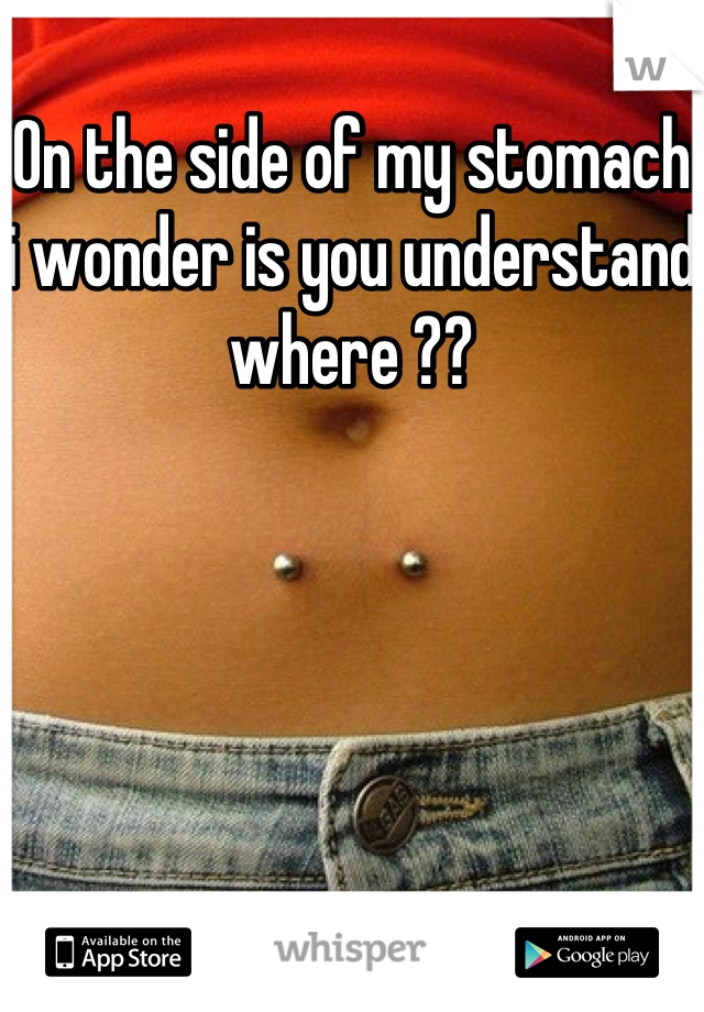 On the side of my stomach i wonder is you understand where ??