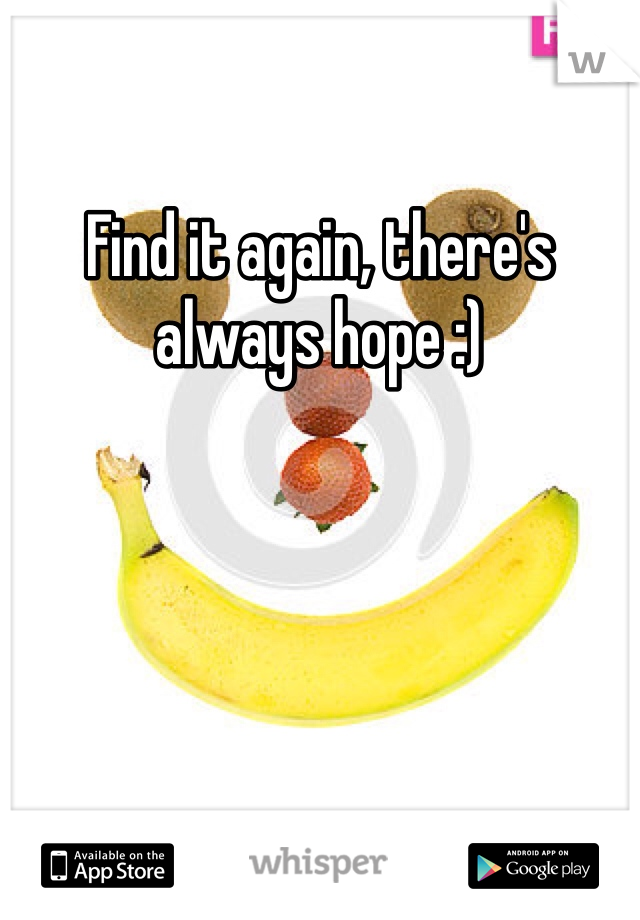 Find it again, there's always hope :)