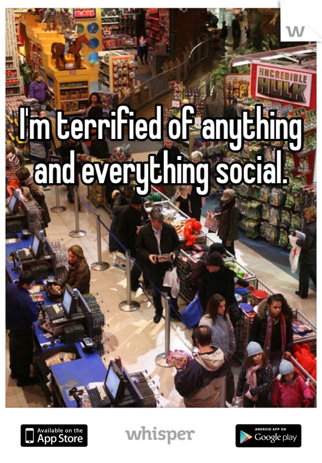 I'm terrified of anything and everything social.