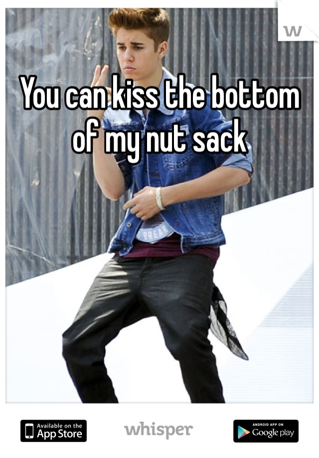 You can kiss the bottom of my nut sack 