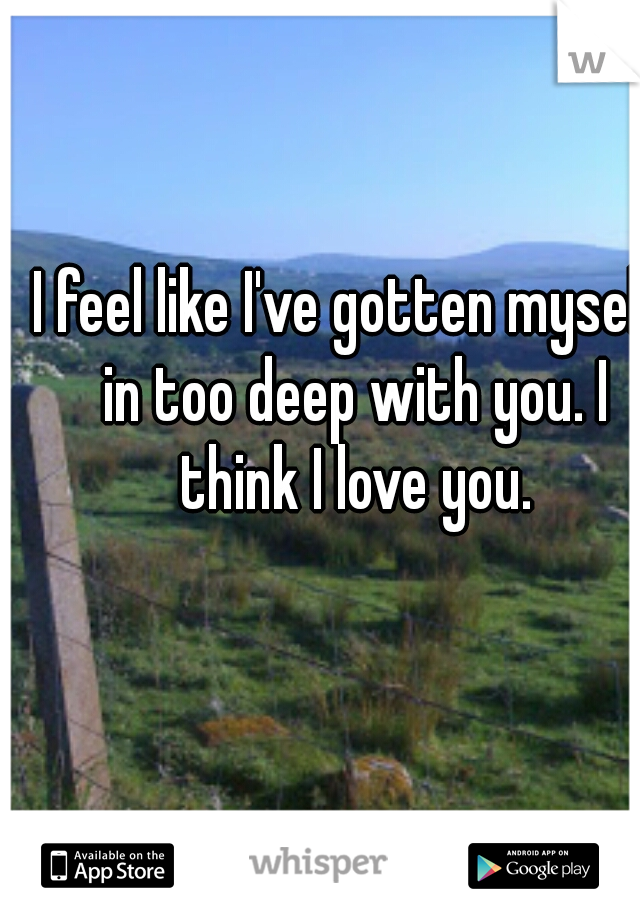 I feel like I've gotten myself in too deep with you. I think I love you.