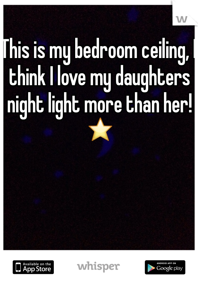 This is my bedroom ceiling, I think I love my daughters night light more than her! ⭐️