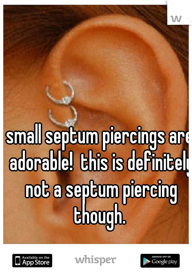 small septum piercings are adorable!  this is definitely not a septum piercing though. 