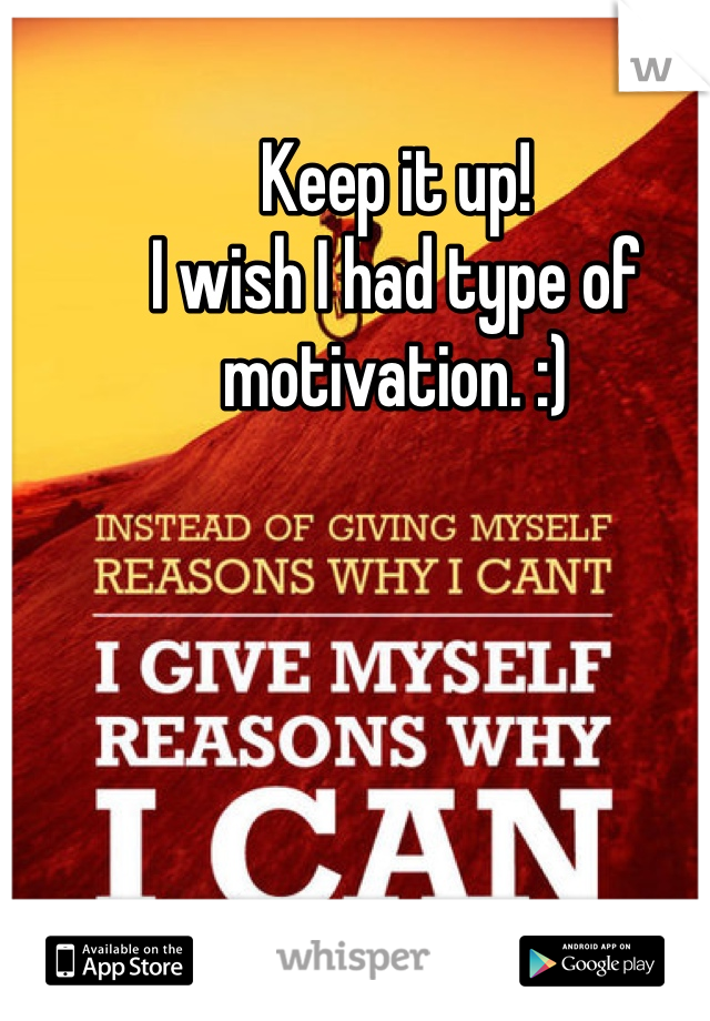Keep it up!
I wish I had type of motivation. :)
