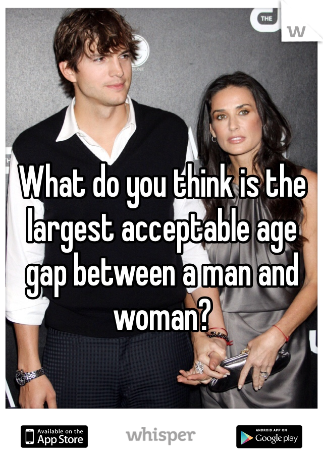 What do you think is the largest acceptable age gap between a man and woman? 