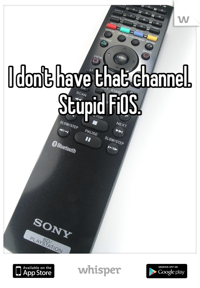 I don't have that channel. Stupid FiOS. 