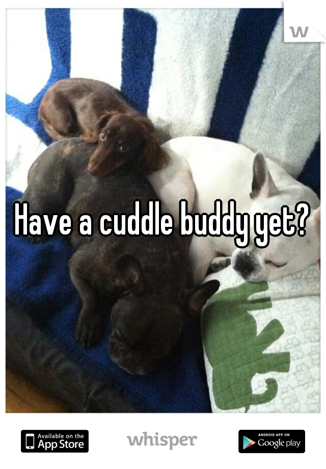 Have a cuddle buddy yet?