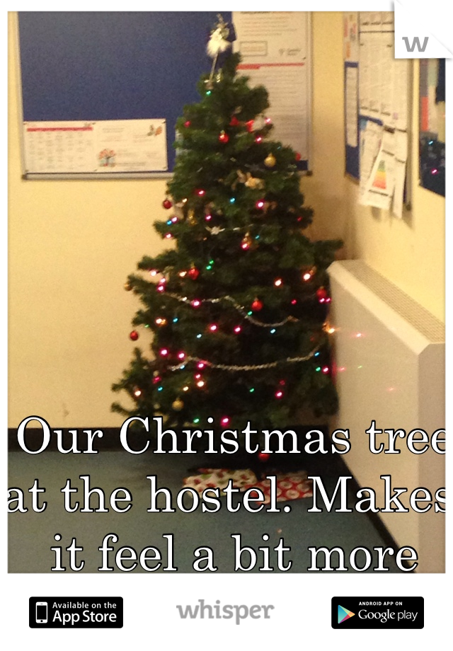 Our Christmas tree at the hostel. Makes it feel a bit more homely! 