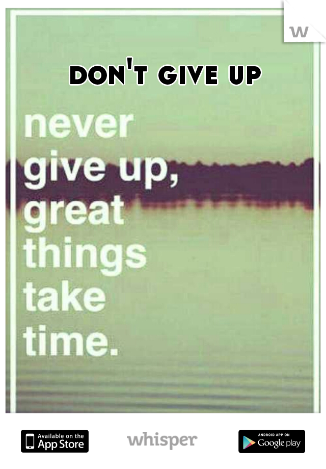 don't give up 