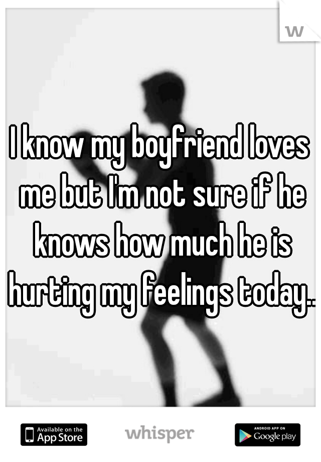 I know my boyfriend loves me but I'm not sure if he knows how much he is hurting my feelings today...