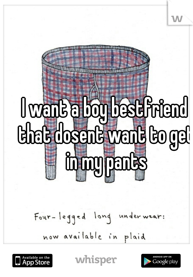 I want a boy bestfriend that dosent want to get in my pants