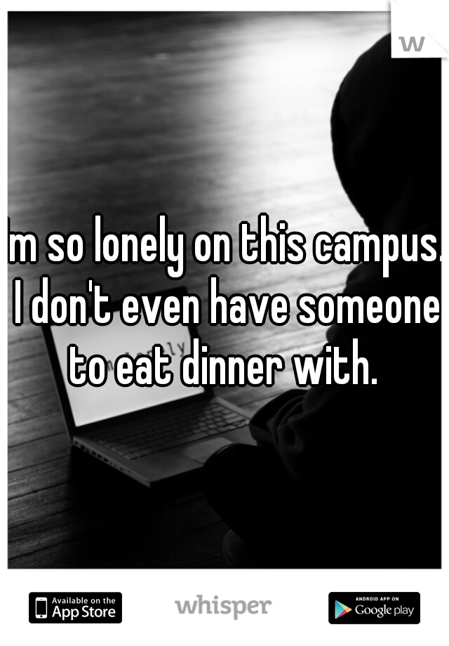Im so lonely on this campus. I don't even have someone to eat dinner with. 