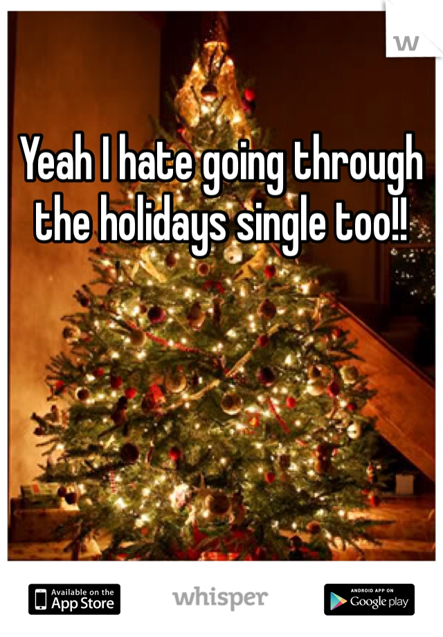 Yeah I hate going through the holidays single too!!