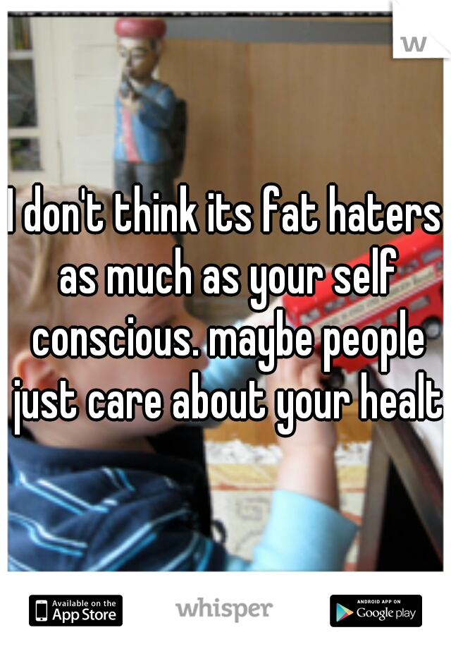 I don't think its fat haters as much as your self conscious. maybe people just care about your health