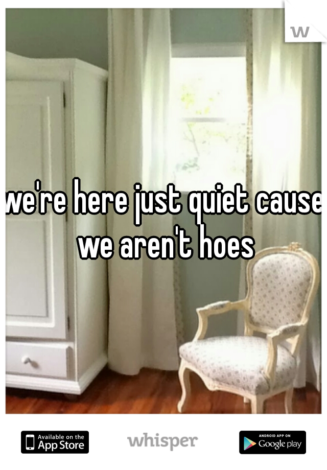 we're here just quiet cause we aren't hoes