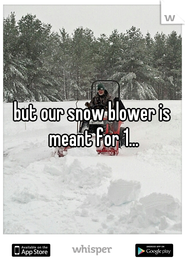 but our snow blower is meant for 1...