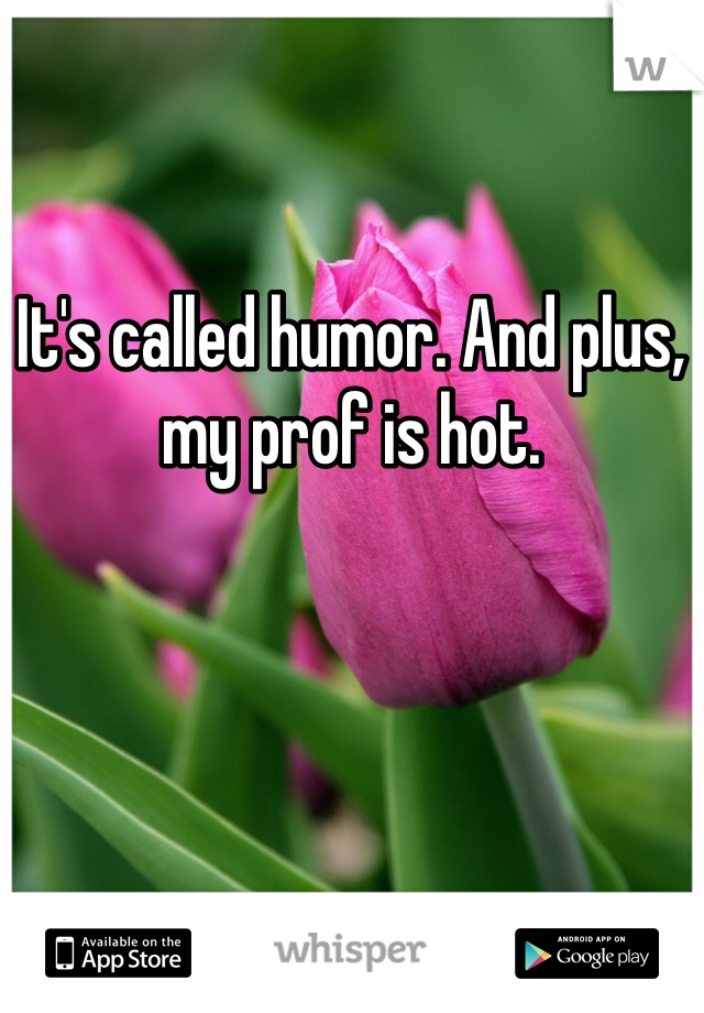 It's called humor. And plus, my prof is hot.