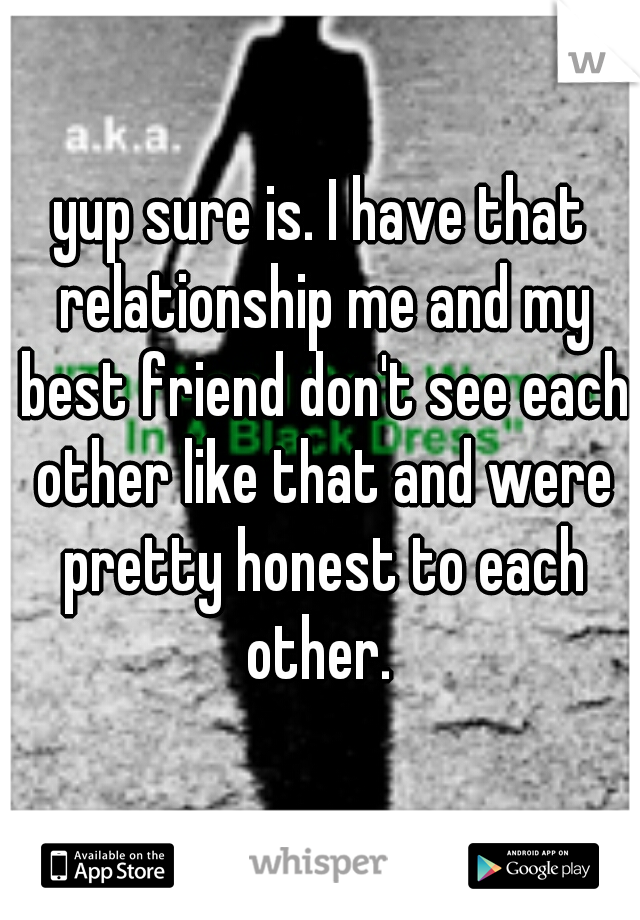 yup sure is. I have that relationship me and my best friend don't see each other like that and were pretty honest to each other. 