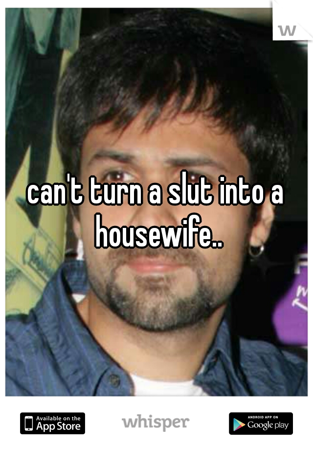 can't turn a slut into a housewife..