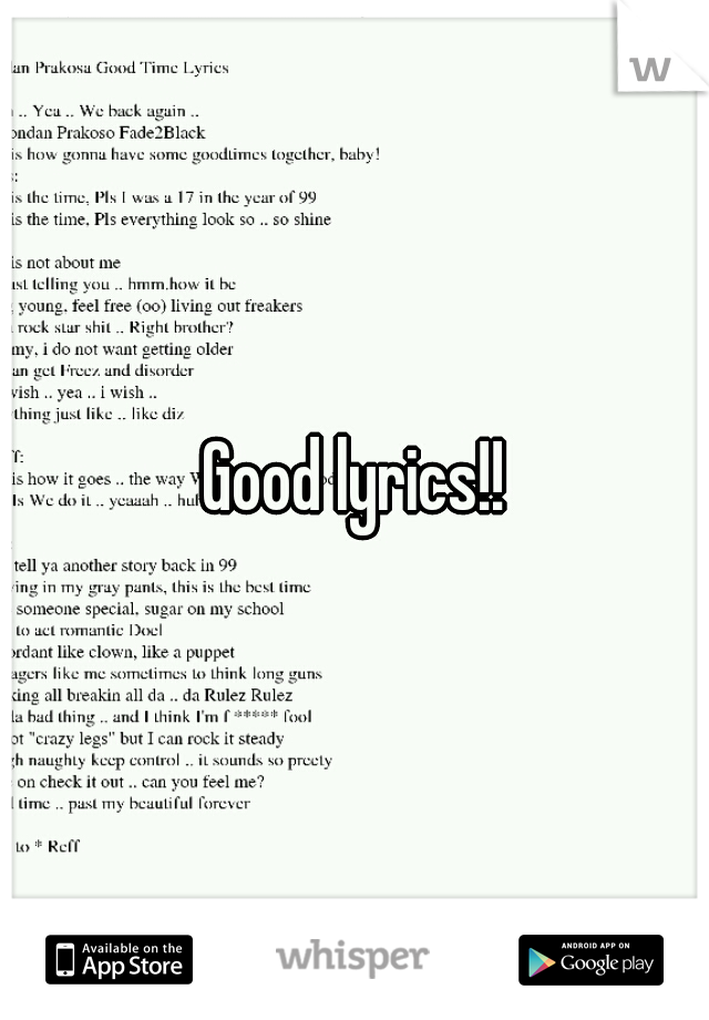 Good lyrics!!