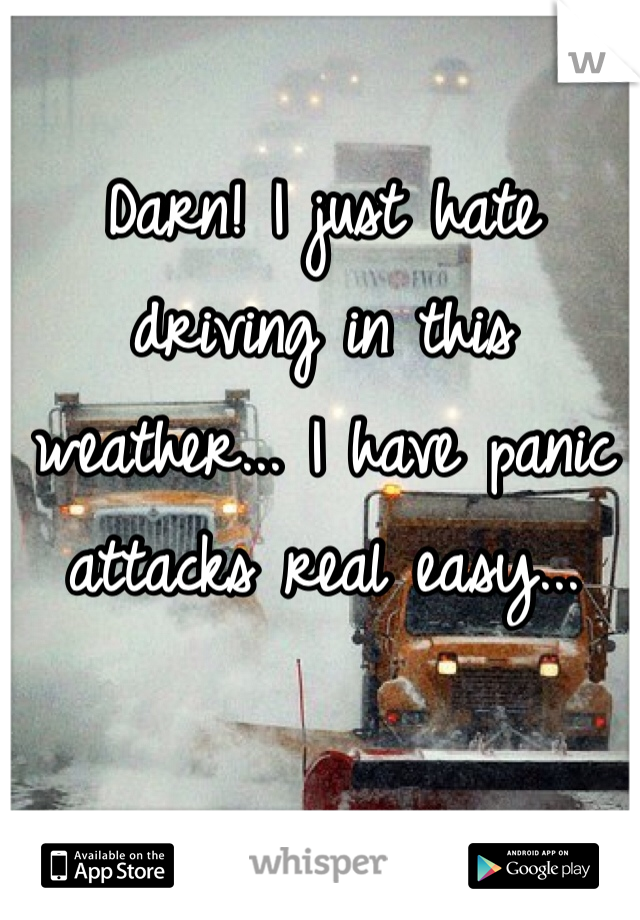 Darn! I just hate driving in this weather... I have panic attacks real easy...