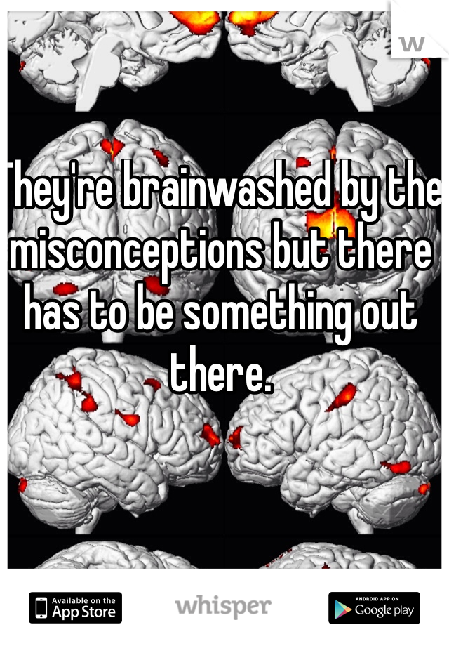 They're brainwashed by the misconceptions but there has to be something out there.