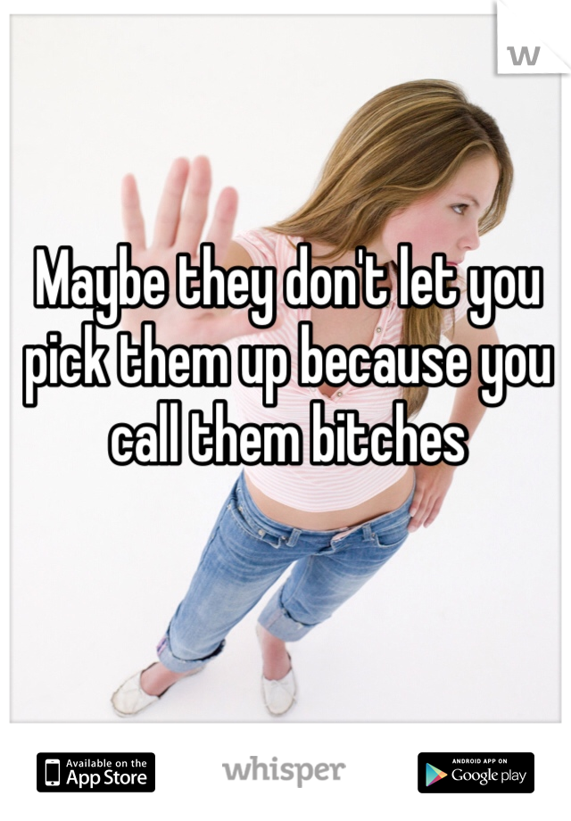 Maybe they don't let you pick them up because you call them bitches
