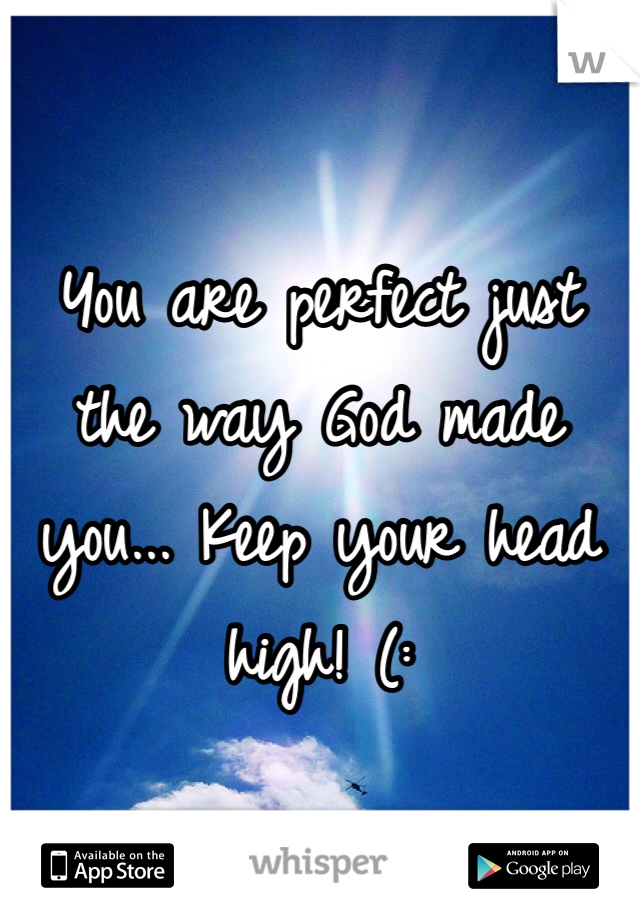 You are perfect just the way God made you... Keep your head high! (: