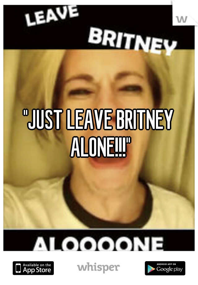 "JUST LEAVE BRITNEY ALONE!!!"