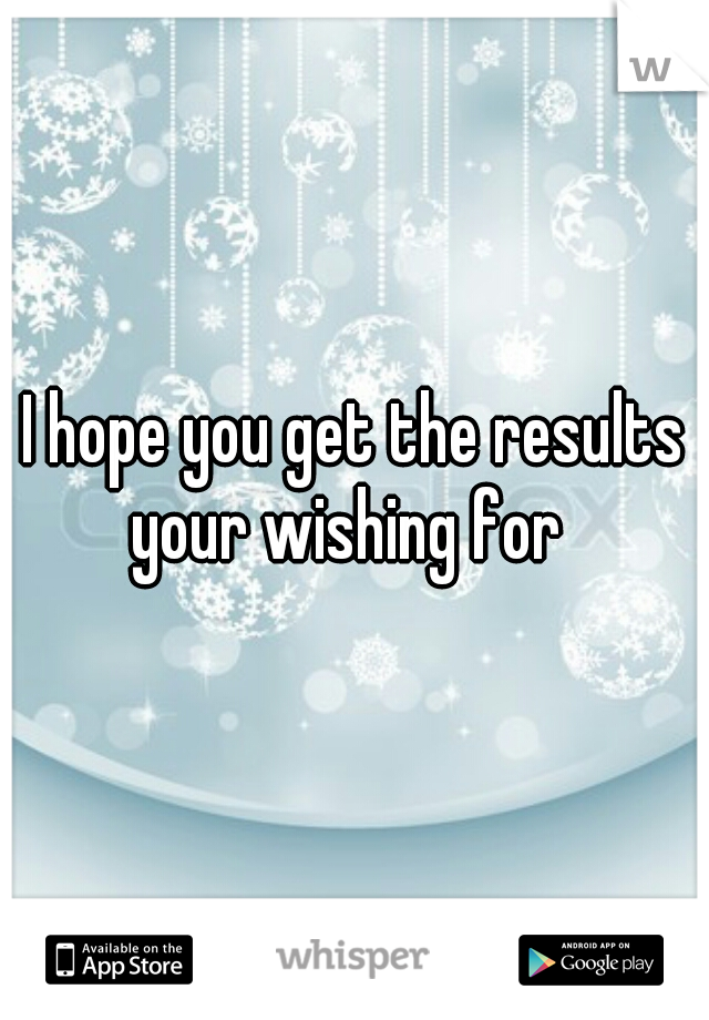 I hope you get the results your wishing for  