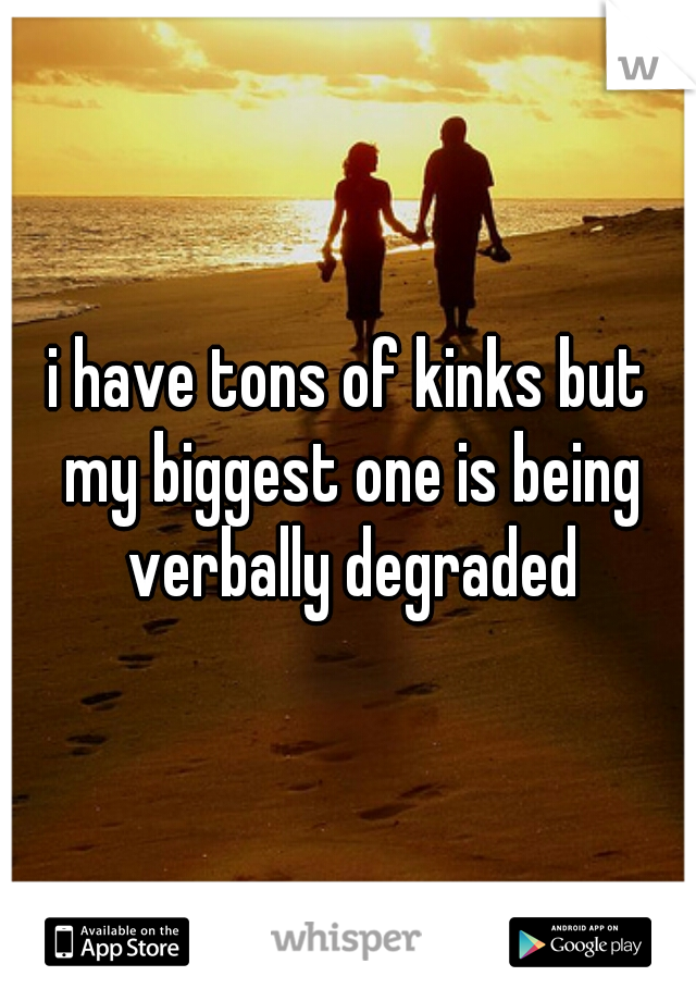 i have tons of kinks but my biggest one is being verbally degraded