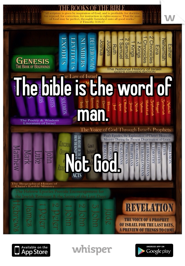 The bible is the word of man. 

Not God. 