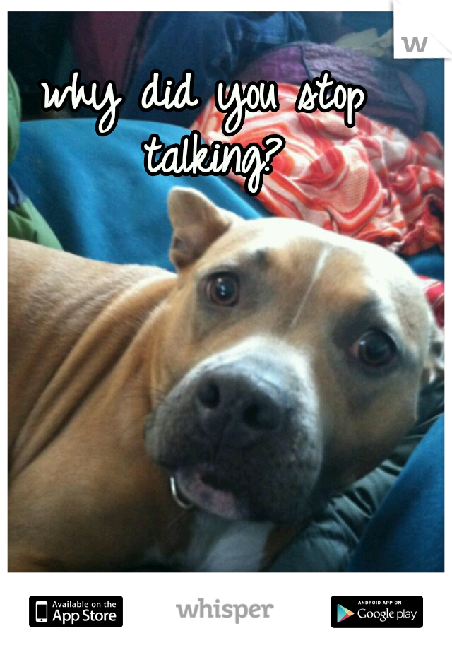 why did you stop talking?