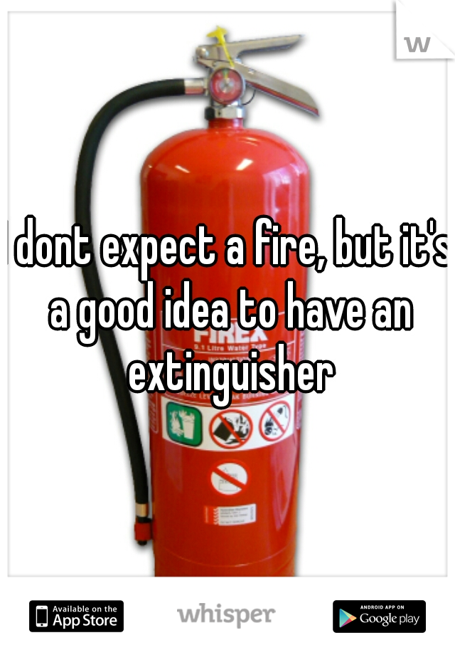 I dont expect a fire, but it's a good idea to have an extinguisher