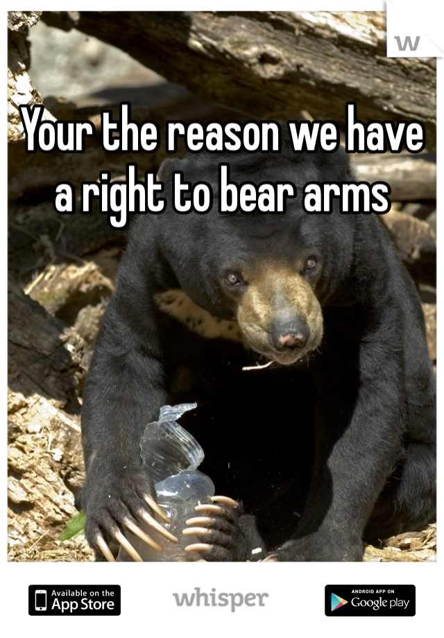 Your the reason we have a right to bear arms