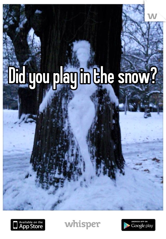 Did you play in the snow?