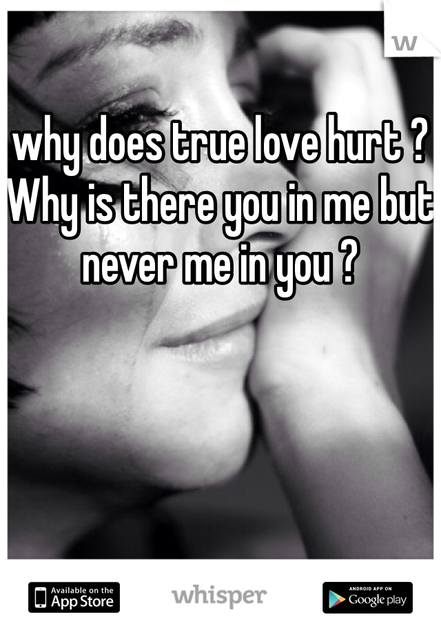 why does true love hurt ? Why is there you in me but never me in you ?