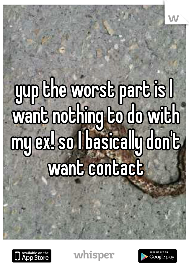 yup the worst part is I want nothing to do with my ex! so I basically don't want contact