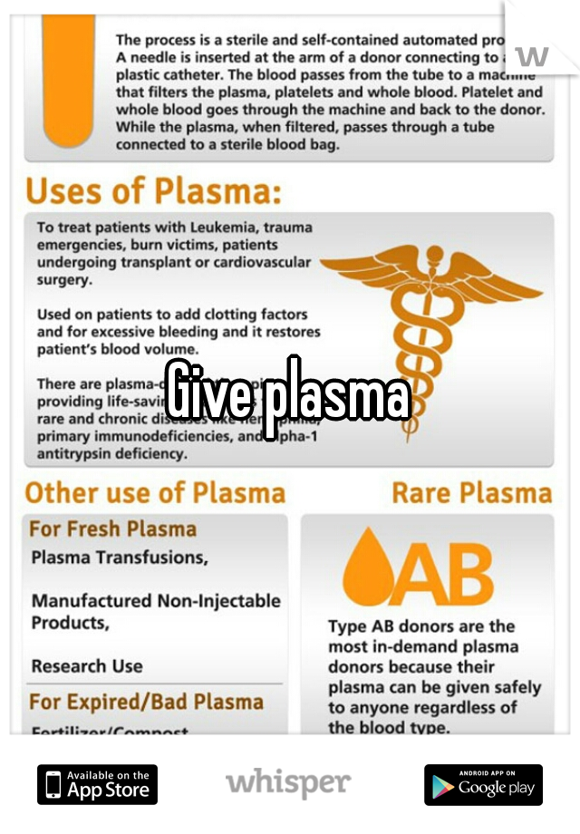Give plasma