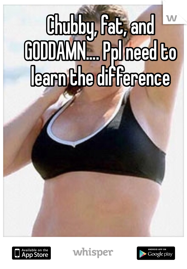 Chubby, fat, and GODDAMN.... Ppl need to learn the difference 