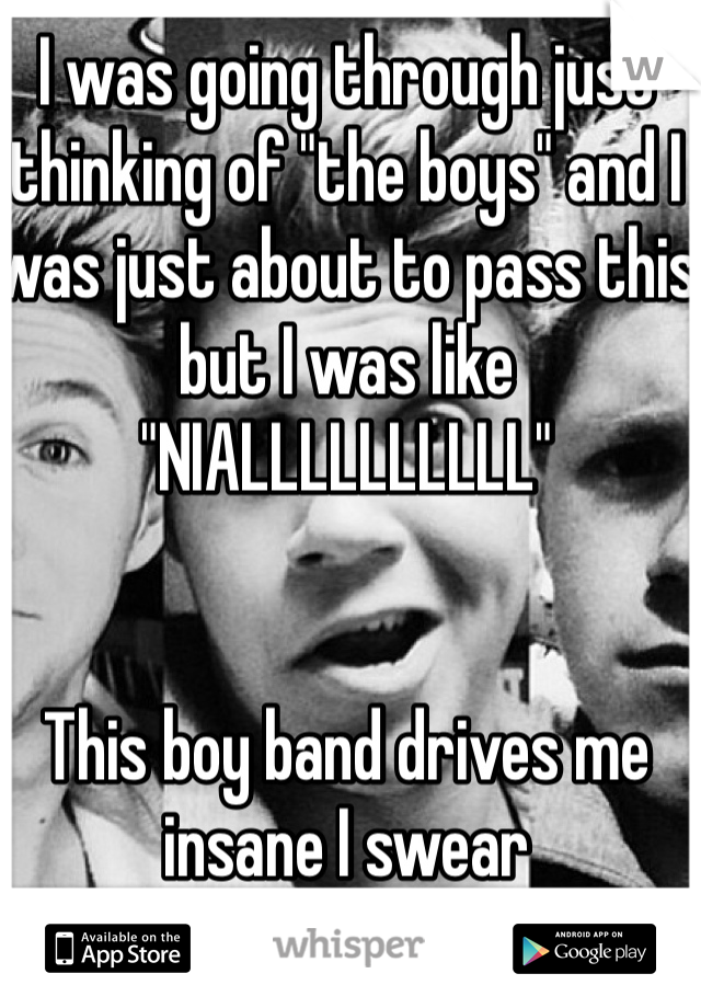 I was going through just thinking of "the boys" and I was just about to pass this but I was like "NIALLLLLLLLLL" 


This boy band drives me insane I swear  