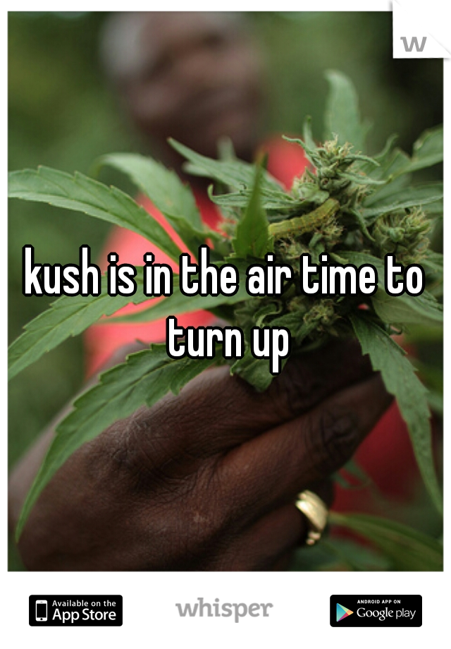 kush is in the air time to turn up