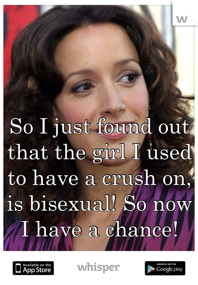 So I just found out that the girl I used to have a crush on, is bisexual! So now I have a chance! 