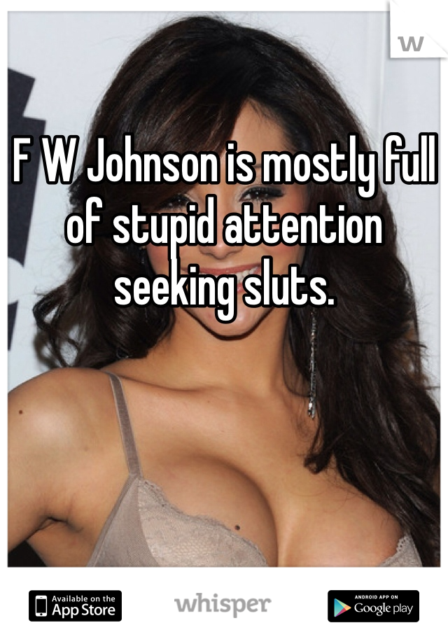 F W Johnson is mostly full of stupid attention seeking sluts. 